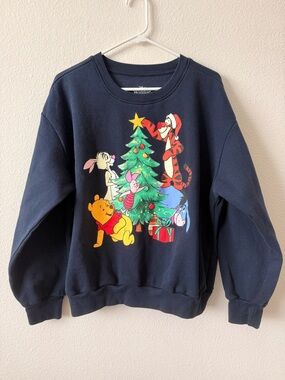 Disney Winnie the Pooh Navy Christmas Pullover